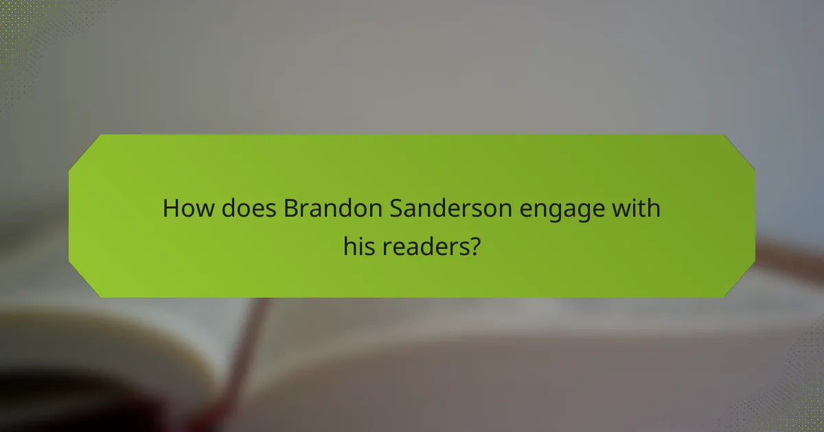 How does Brandon Sanderson engage with his readers?