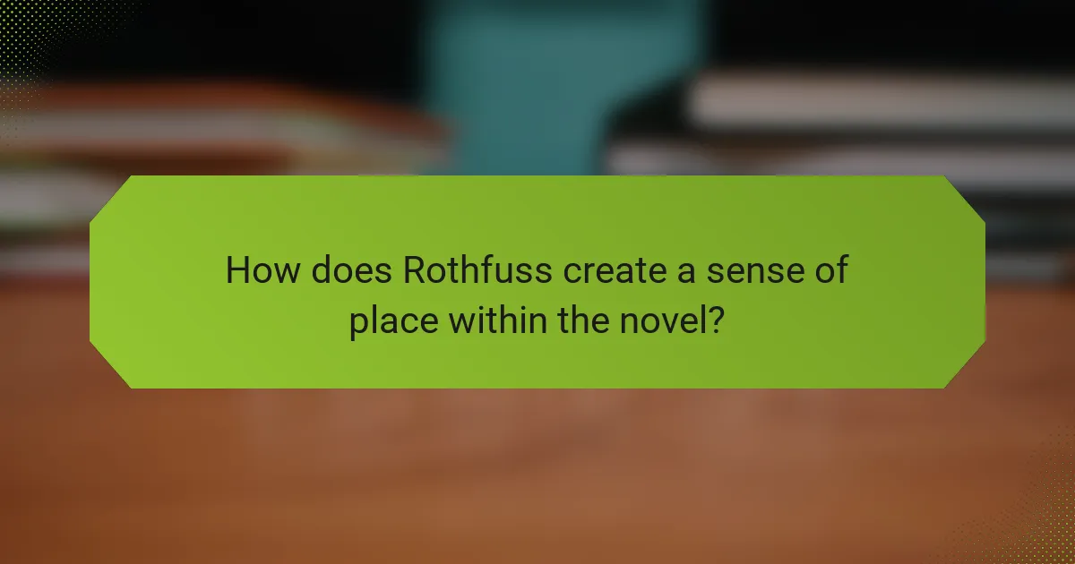How does Rothfuss create a sense of place within the novel?