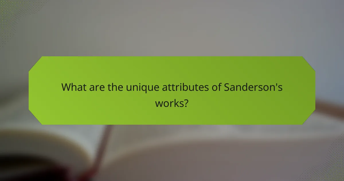 What are the unique attributes of Sanderson's works?