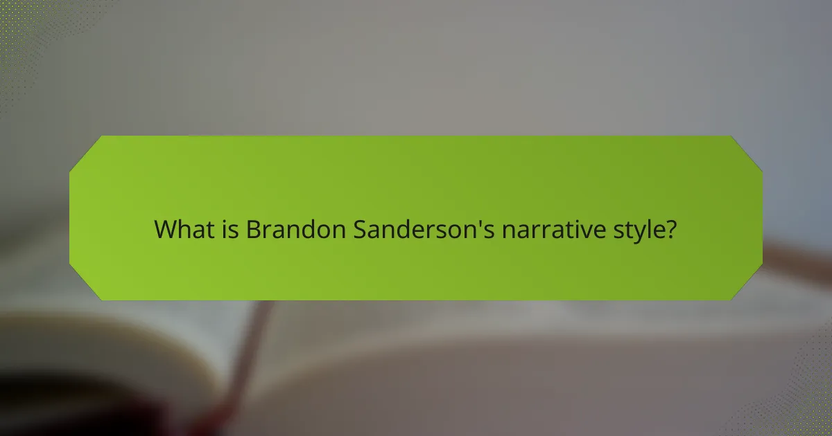 What is Brandon Sanderson's narrative style?