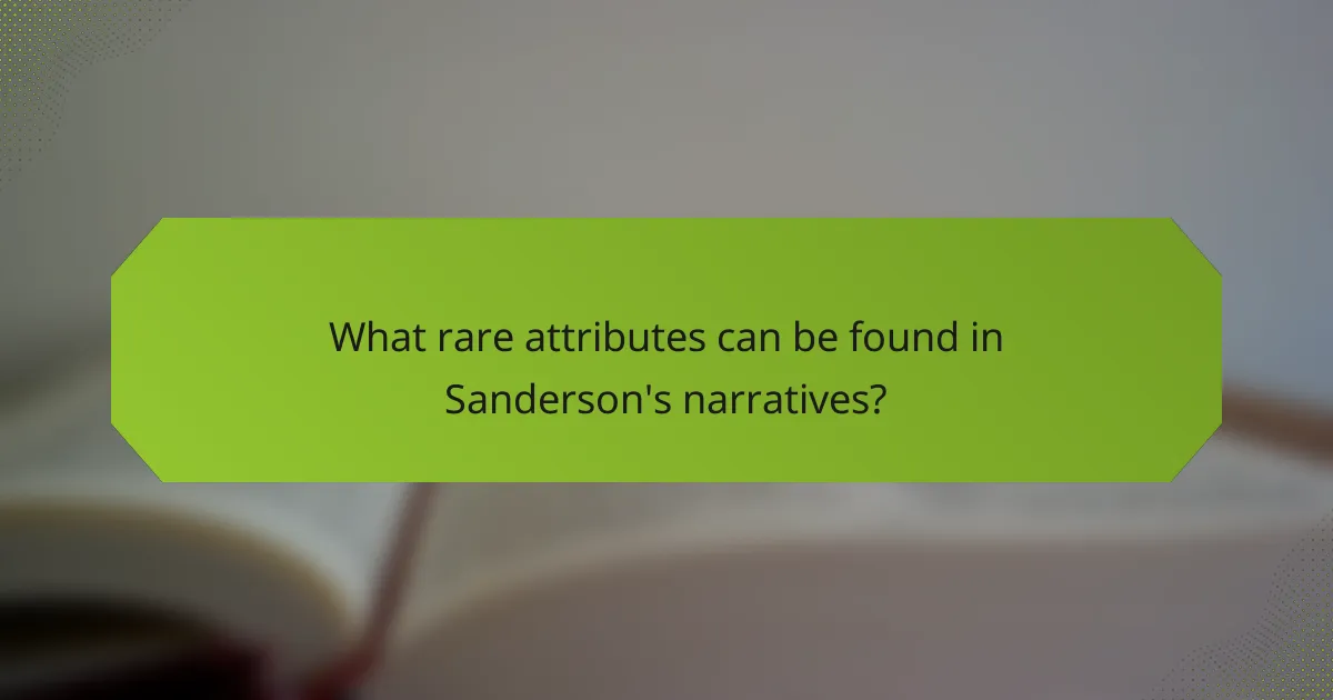 What rare attributes can be found in Sanderson's narratives?