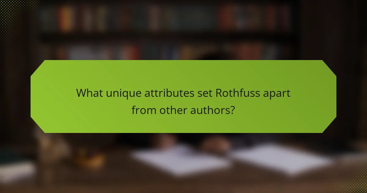What unique attributes set Rothfuss apart from other authors?